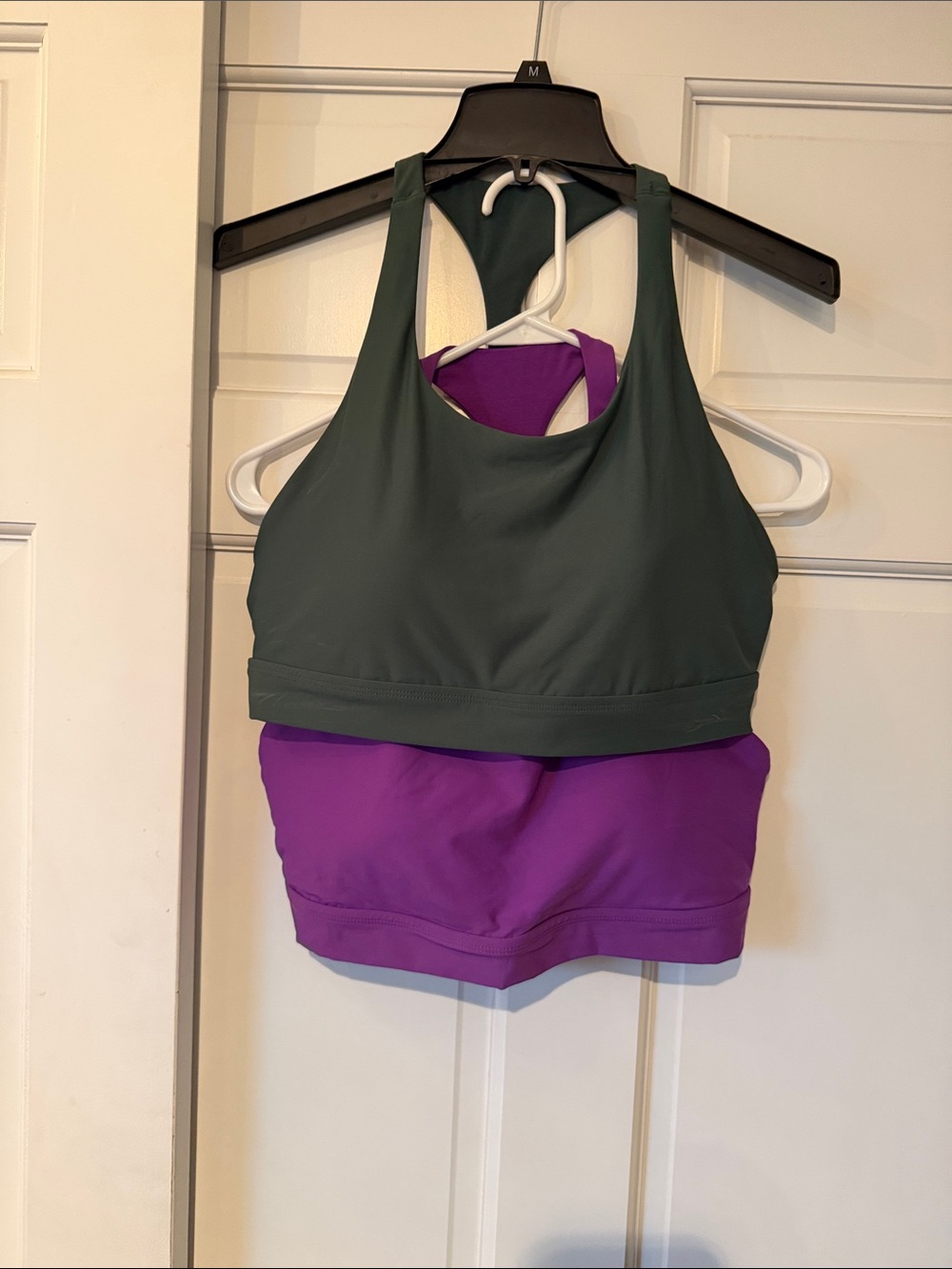 Women’s Racerback Tankini Swim Top - Green & Purple- NEW